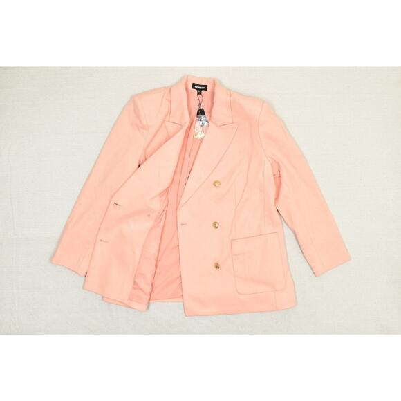 NEW Express Women's Peach Double Breasted Blazer Regular Size XL New w/ Tags - Picture 4 of 8